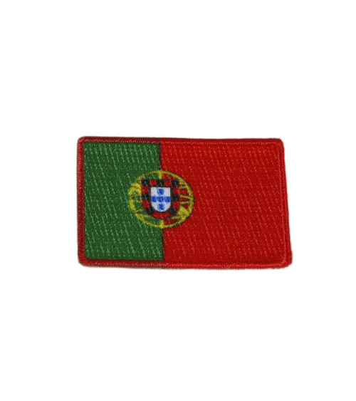 Set of 3 iron-on patches embroidered Portugal flags 3cm x 4.5cm