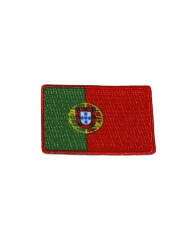 Set of 3 iron-on patches embroidered Portugal flags 3cm x 4.5cm