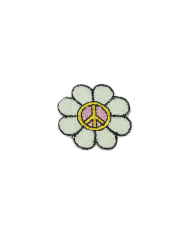 Set di 3 toppe termoadesive con fiore della pace 3 cm x 3 cm
