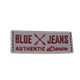 Lot de 3 écussons thermocollants blue jeans beige rouge 2,5cm x 6cm