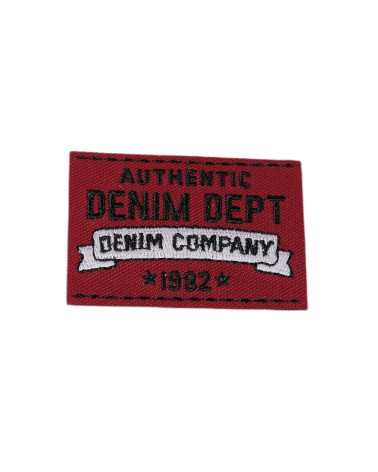 Set di 3 toppe termoadesive rosso denim autentico 3,5 cm x 5 cm