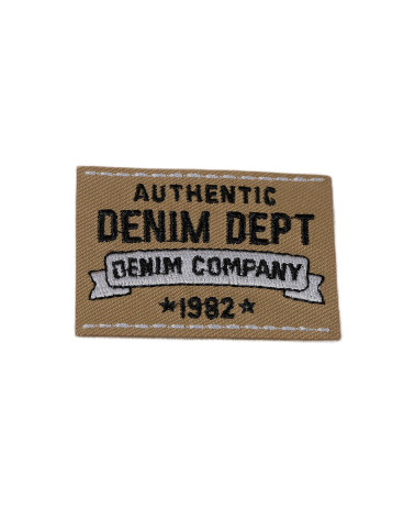 Set di 3 toppe termoadesive autentiche denim beige 3,5 cm x 5 cm