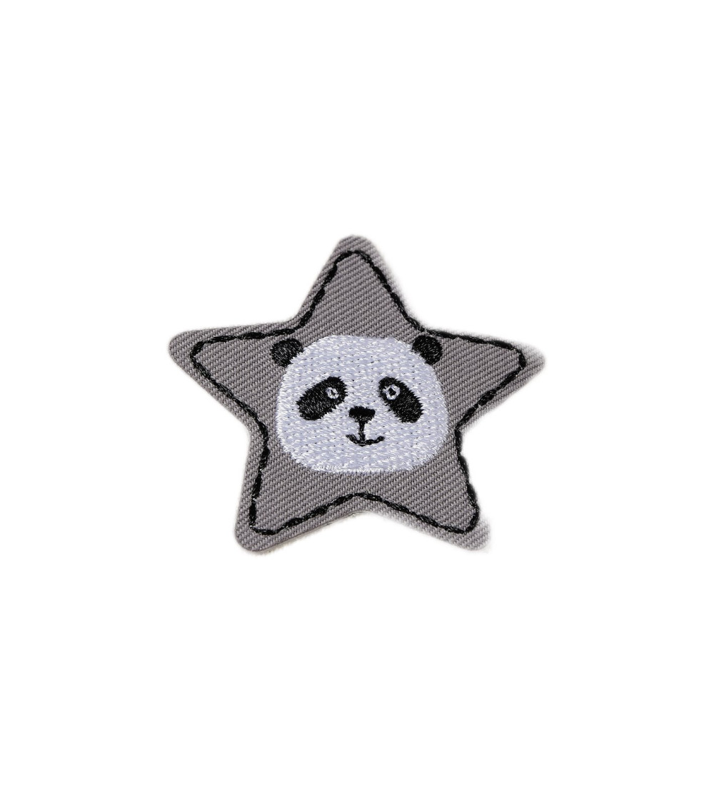 Lot de 3 écussons thermocollants animaux stars panda 4cm x 4cm