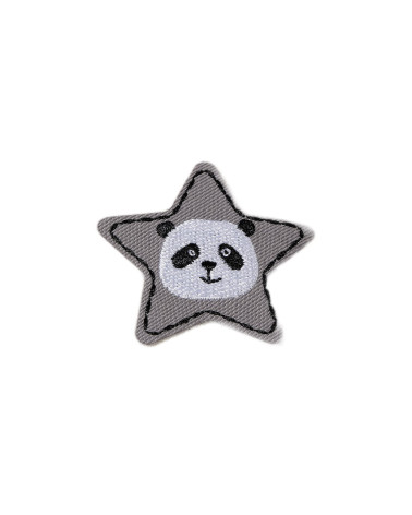 Set of 3 iron-on animal stars panda patches 4cm x 4cm
