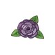 Lot de 3 écussons thermocollants rose lila 4cm x 4,5cm