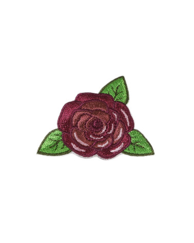 Set of 3 pink burgundy iron-on patches 4cm x 4.5cm