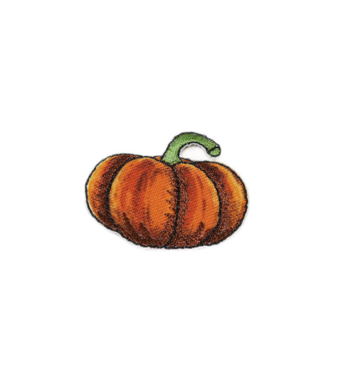 Set of 3 iron-on pumpkin garden patches 3cm x 3.5cm