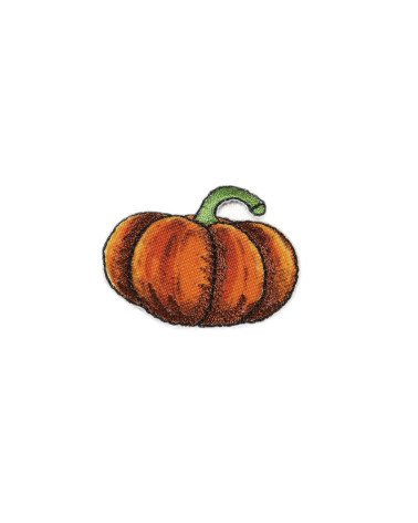 Set of 3 iron-on pumpkin garden badges 3cm x 3.5cm