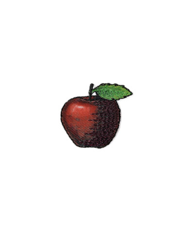 Set of 3 iron-on garden apple badges 3cm x 3cm