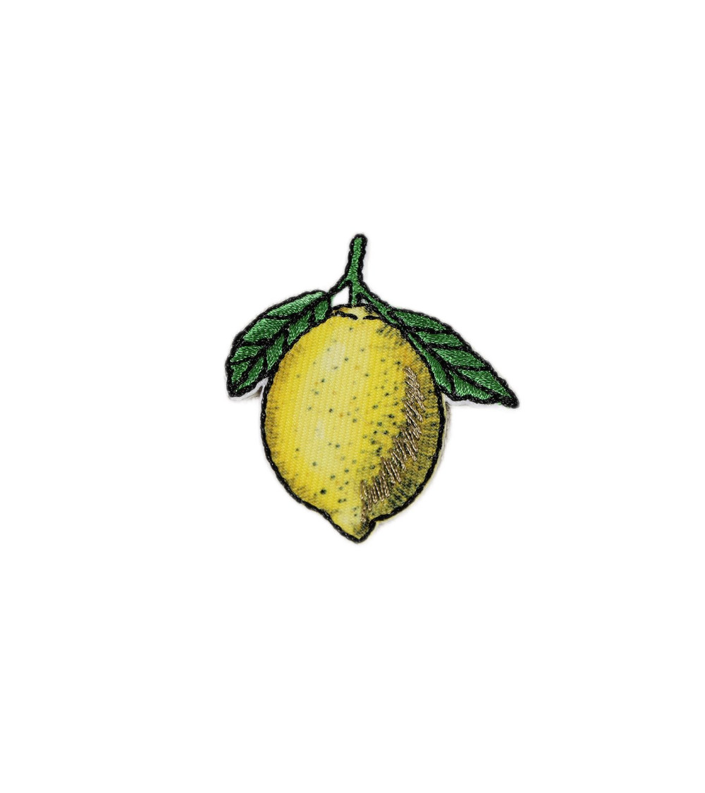 Set of 3 lemon garden iron-on patches 3cm x 3cm
