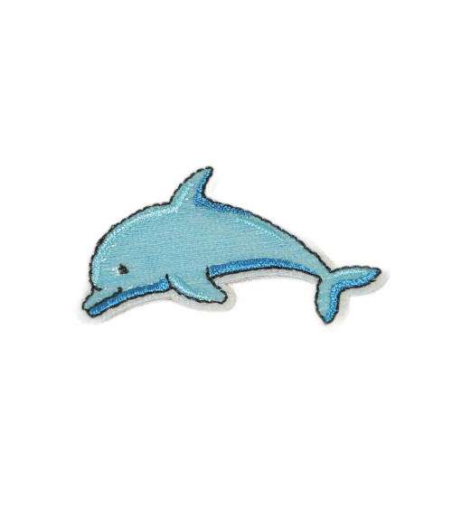 Set of 3 glitter dolphin iron-on patches 3.5cm x 5.5cm
