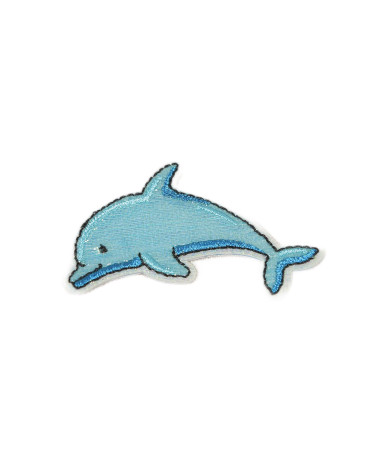 Set of 3 glitter dolphin iron-on patches 3.5cm x 5.5cm