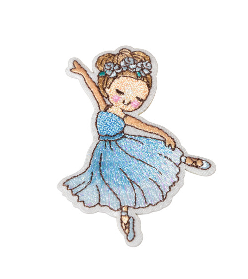 Set of 3 blue ballerina ballerina patches 7cm x 5cm
