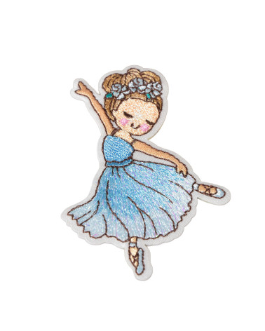 Set of 3 blue ballerina ballerina patches 7cm x 5cm
