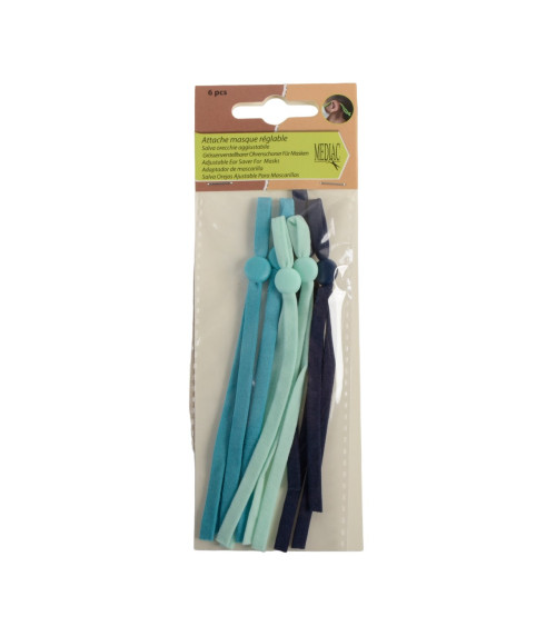 Adjustable mask clip - 3 blue pairs