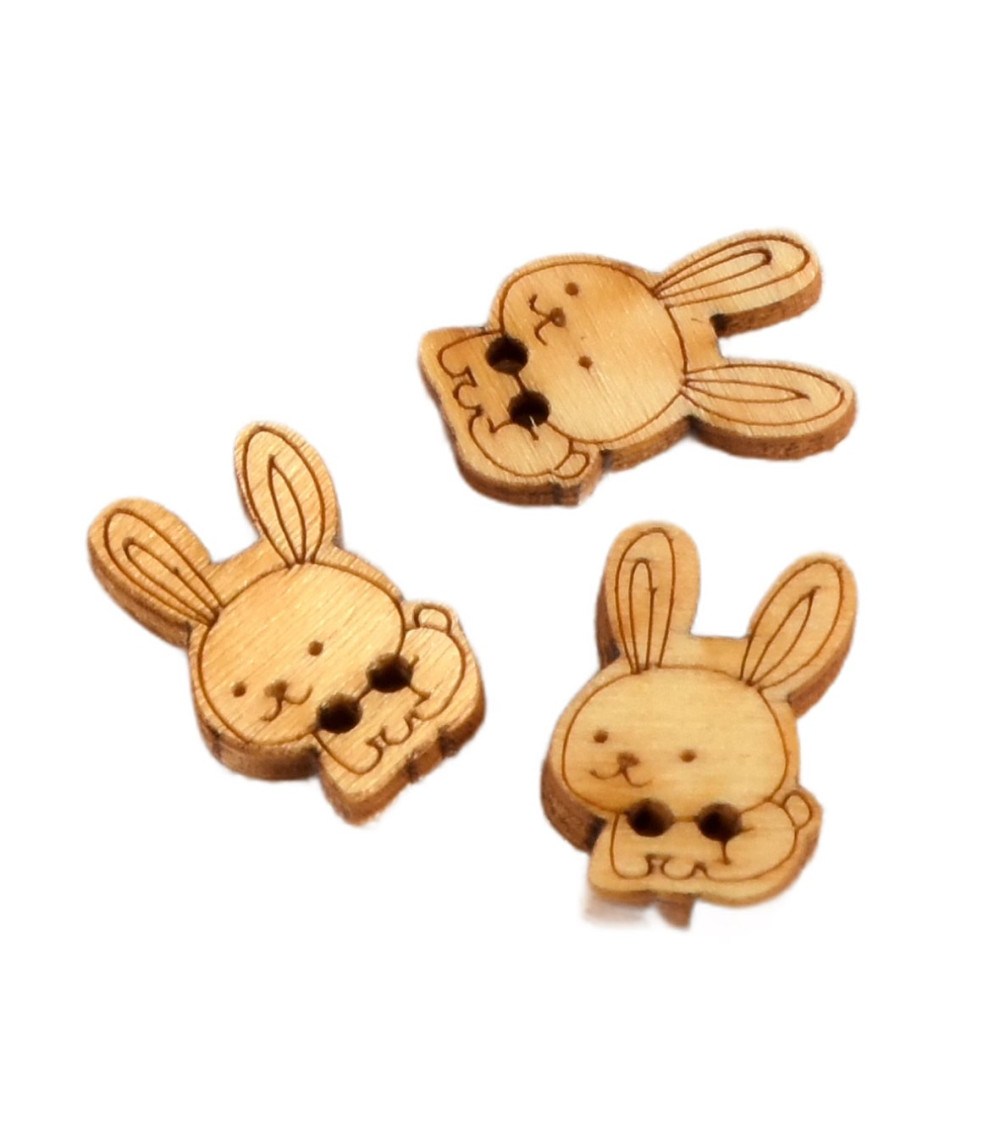 Bouton en bois 2cm x 1,8cm lapin