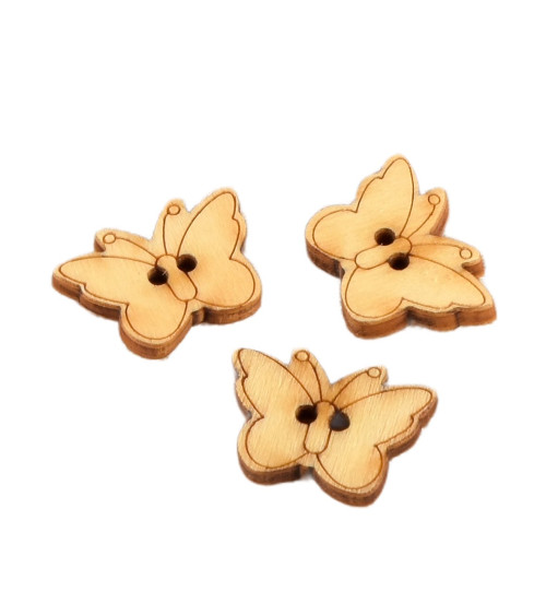 Bouton en bois 2cm x 1,8cm papillon