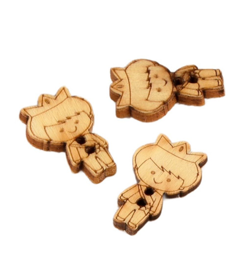 Bouton en bois 2cm x 1,8cm prince