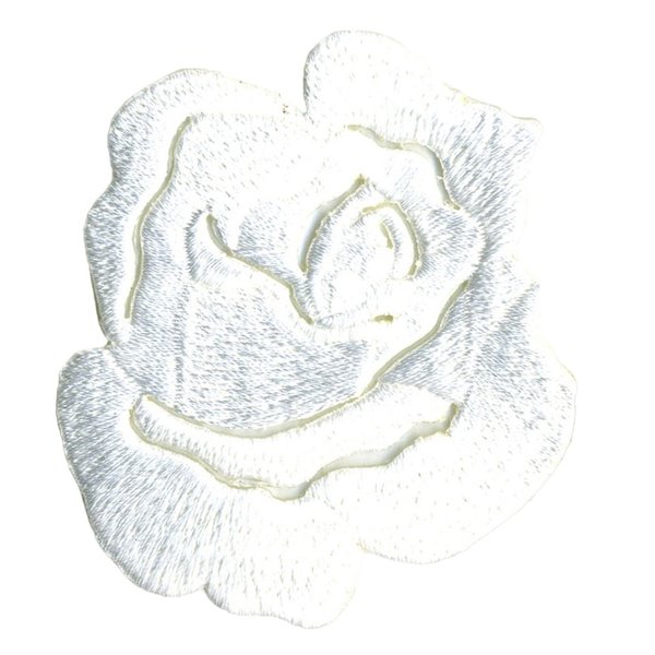 Lot de 3 écussons thermocollants Rose blanc
