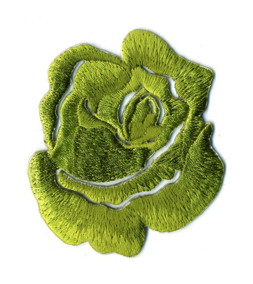 Set of 3 iron-on patches Rose anise green