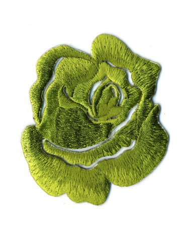 Set of 3 iron-on patches Rose anise green