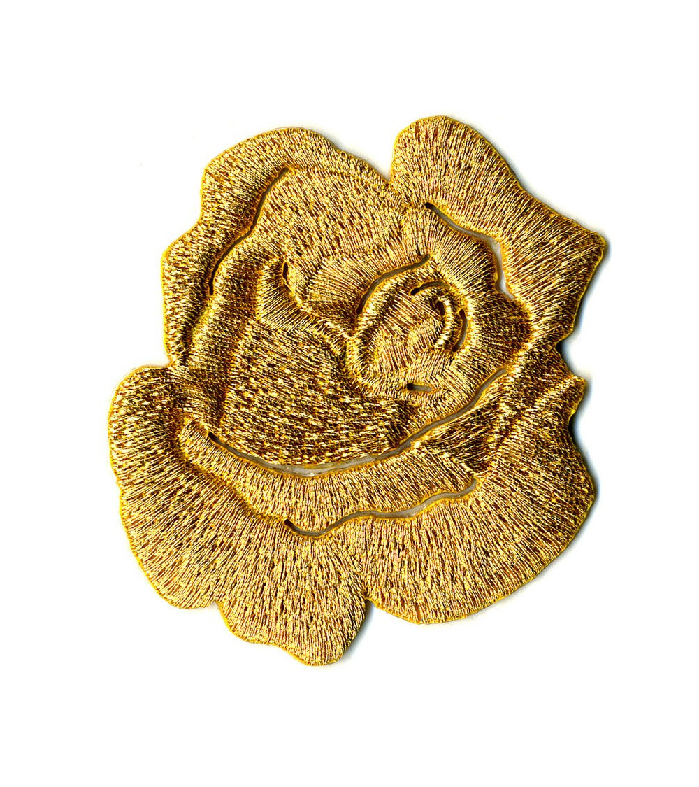 Set of 3 iron-on patches Rose gold - lurex