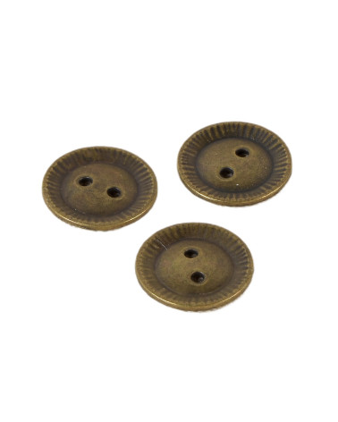 Bouton 2 trous soleil cuivre vieilli 18mm