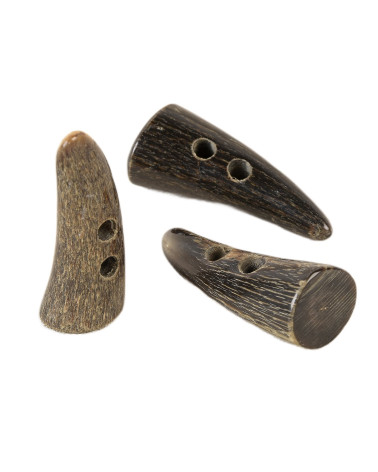 Buchette corne 2 trous marron 50mm