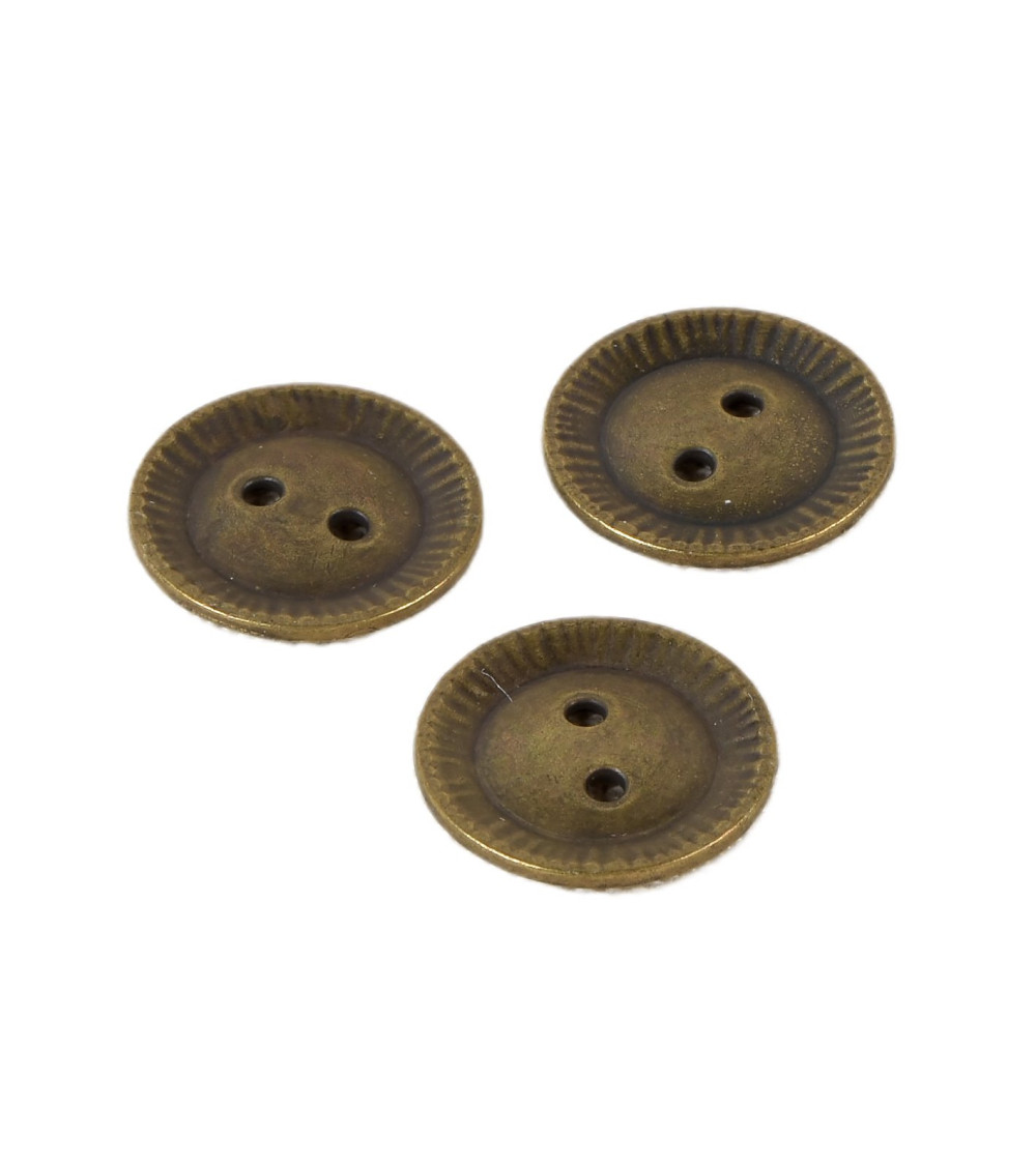 Set of 6 2-hole buttons aged copper sun 18mm
