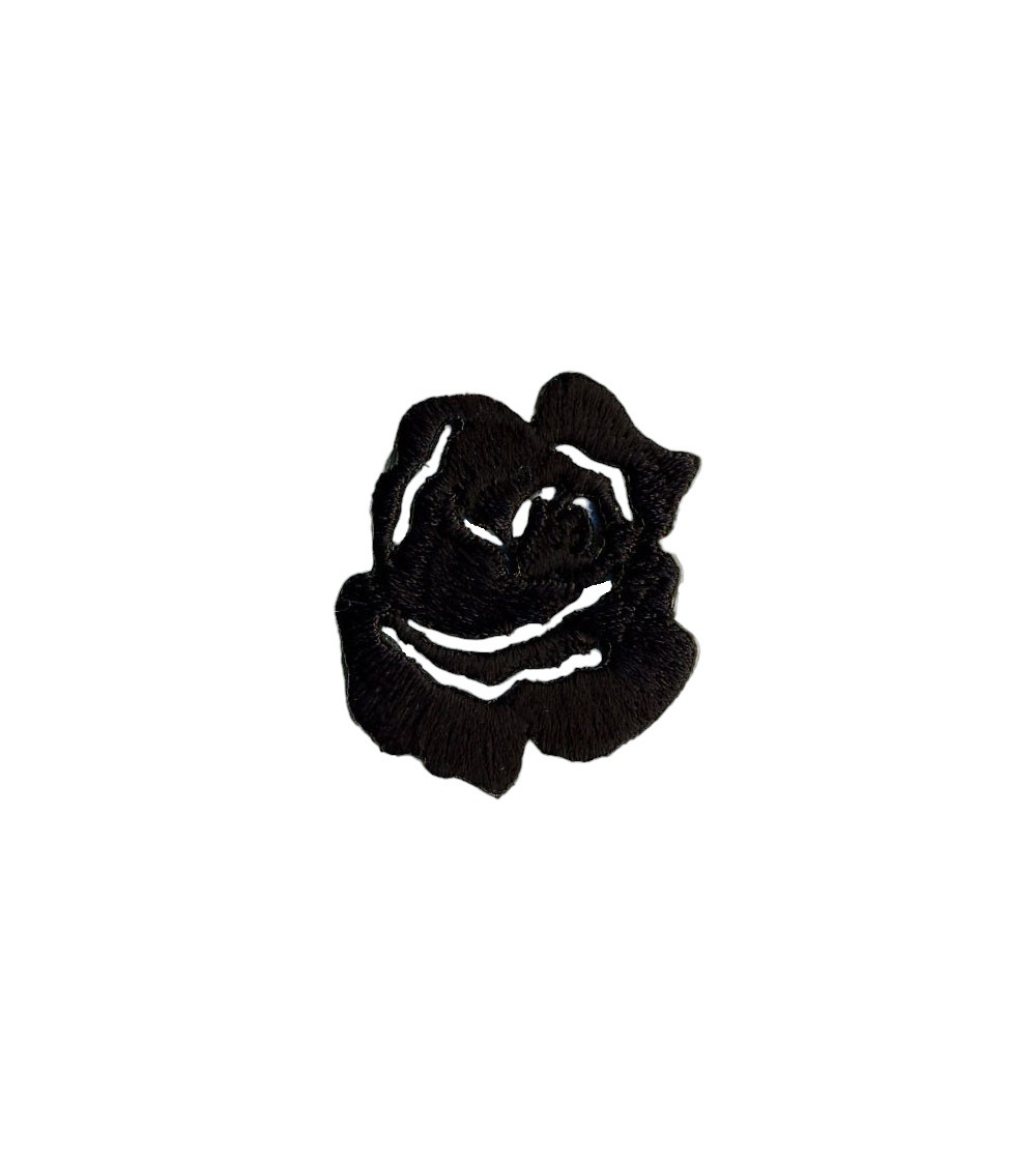 Set di 3 piccole toppe termoadesive con rosa nera