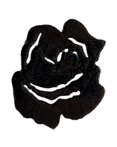 Set of 3 iron-on patches small black rose