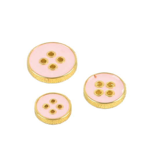 Lot de 6 boutons laqués rose