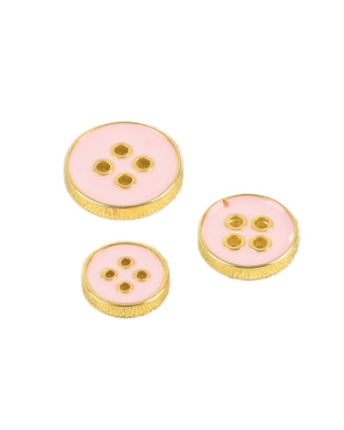 Set di 6 bottoni laccati rosa
