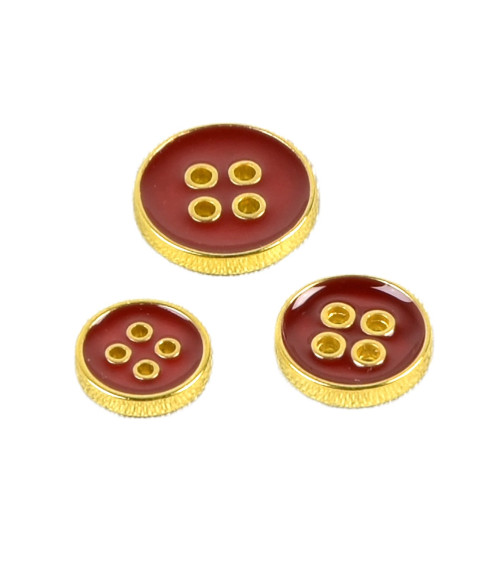 Lot de 6 boutons laqués rouge