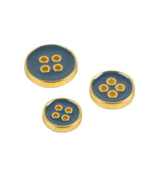 Set of 6 petroleum blue lacquered buttons