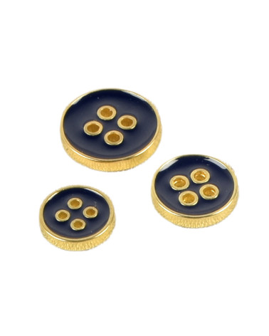 Set of 6 navy blue lacquered buttons