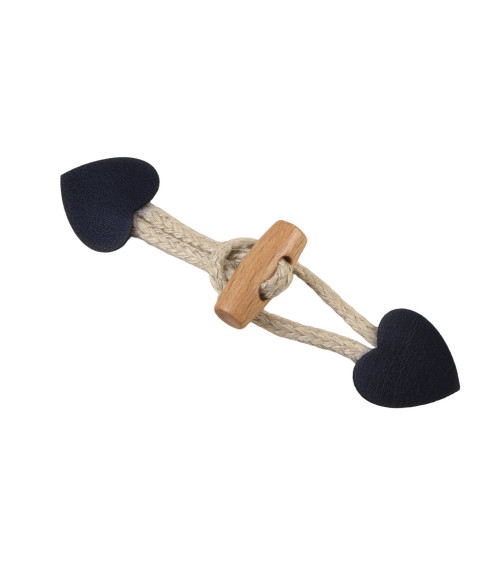 Brandenburg heart imitation leather navy blue 2.4cm x 10cm