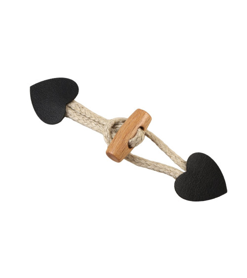 Brandenburg heart black imitation leather 2.4cm x 10cm