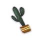 Lot de 3 écussons thermocollants cactus pot marron 6cm x 3cm