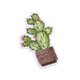 Lot de 3 écussons thermocollants cactus point rose 5,5cm x 3,5cm