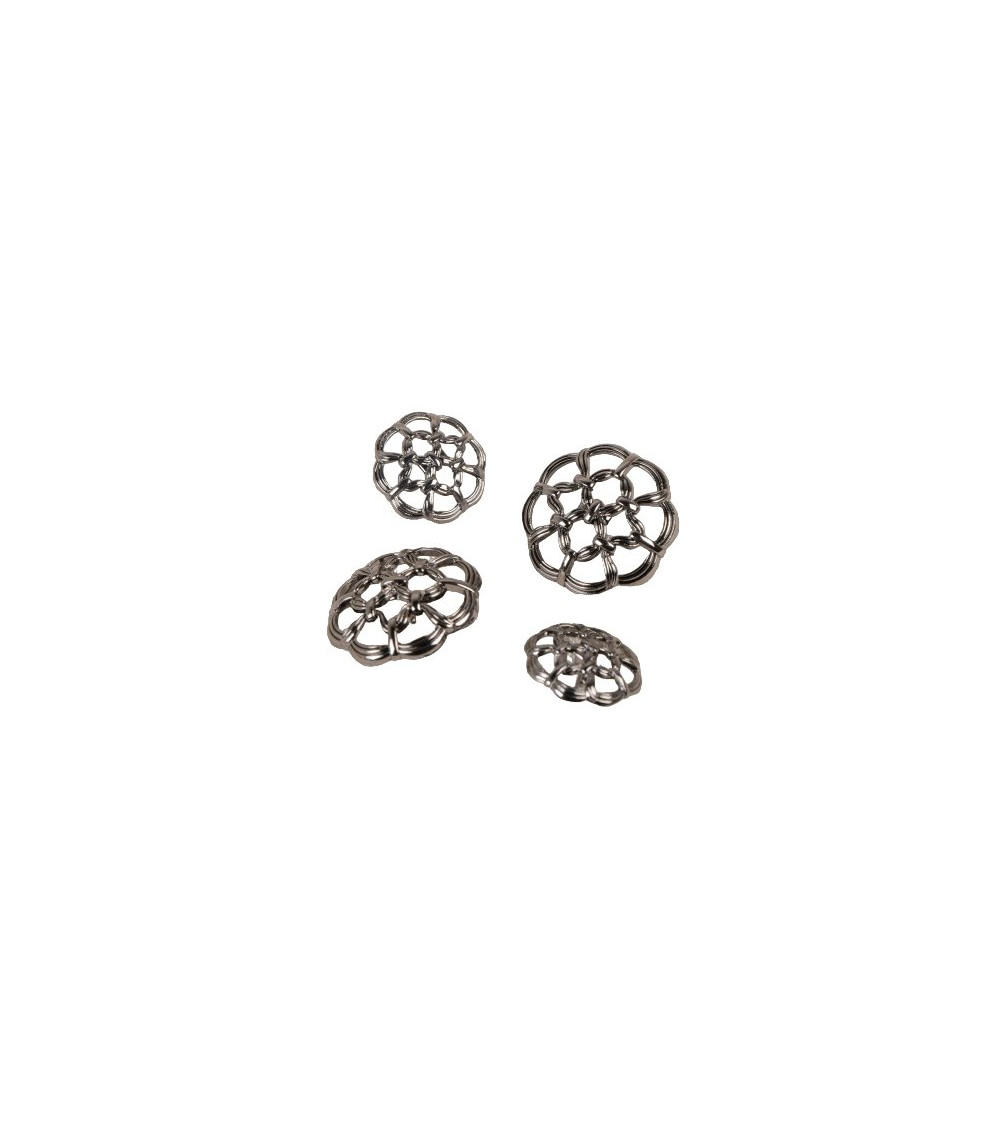 Set of 6 gray openwork buttons