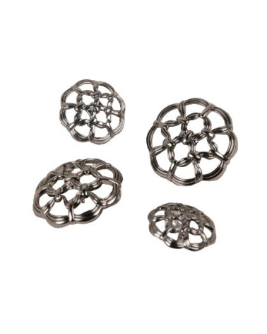 Set of 6 gray openwork buttons