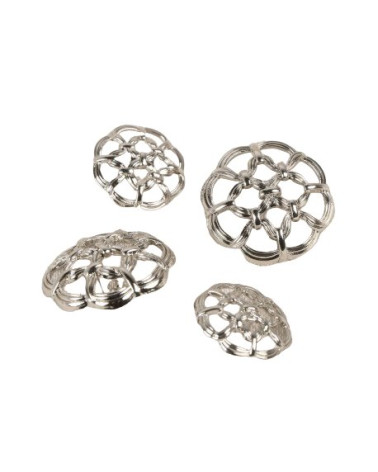 Set of 6 silver openwork buttons