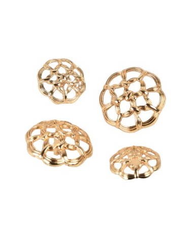 Set of 6 gold openwork buttons