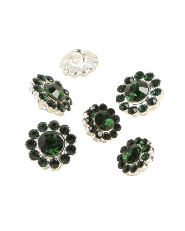 Green rhinestone button