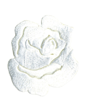 Set di 3 piccole toppe termoadesive con rosa bianca
