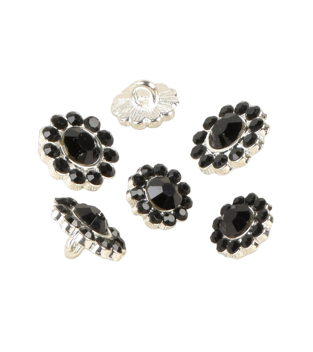 Bouton strass noir