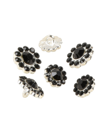 Bottone strass nero