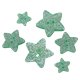 Bouton étoile pailletée vert d'eau