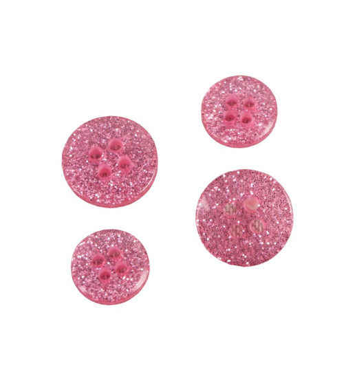 Round pink glitter button